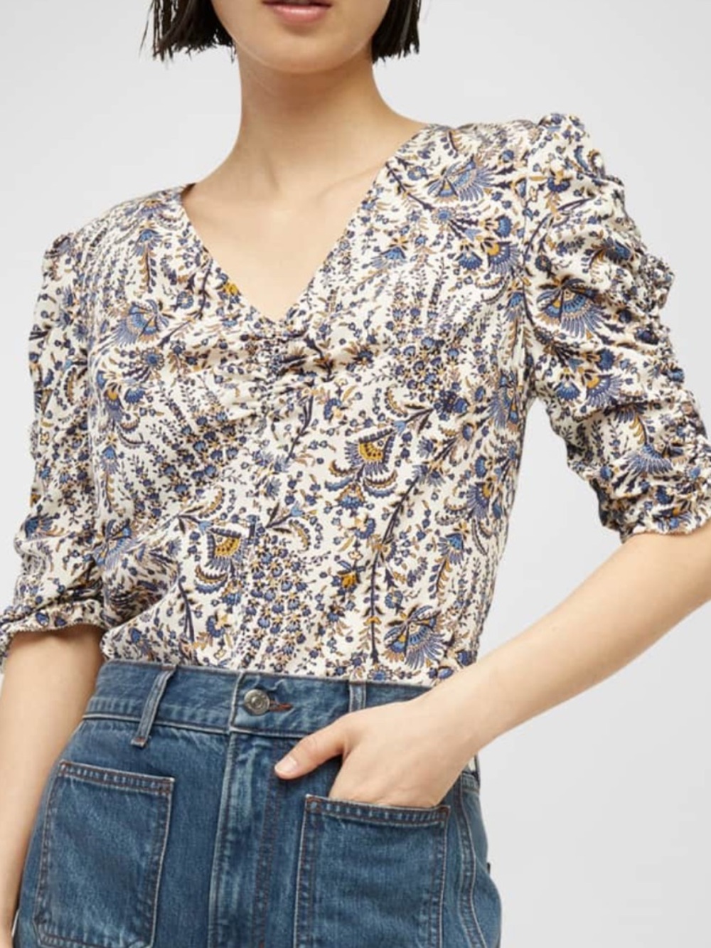 Gorgeous Veronica Beard Henrietta Silk-Blend Blouse